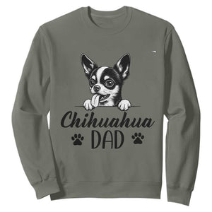 Proud Chihuahua Dad Sweatshirt Dog Lover Gift Idea TS12 Military Green Print Your Wear