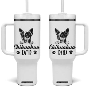 Proud Chihuahua Dad Tumbler With Handle Dog Lover Gift Idea TS12 One Size: 40 oz White Print Your Wear