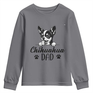 Proud Chihuahua Dad Youth Sweatshirt Dog Lover Gift Idea TS12 Charcoal Print Your Wear