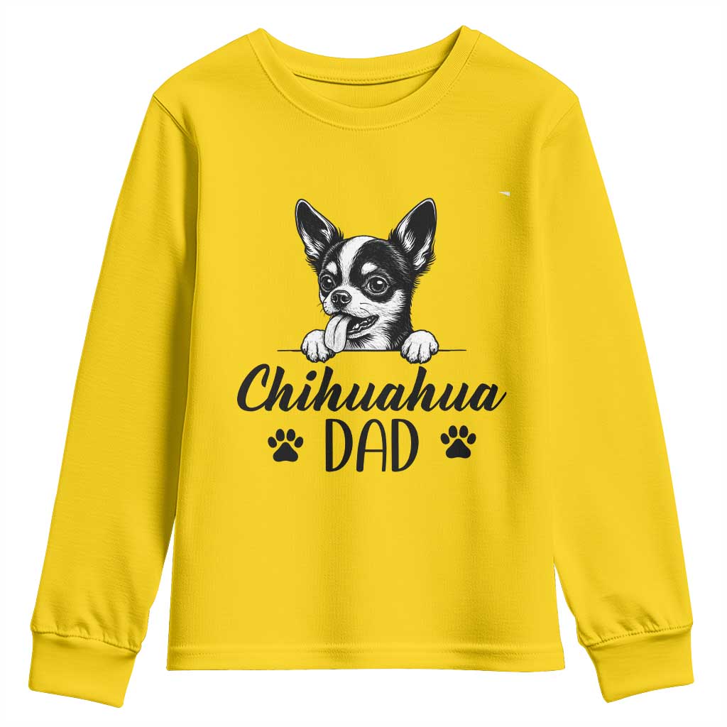 Proud Chihuahua Dad Youth Sweatshirt Dog Lover Gift Idea TS12 Daisy Print Your Wear