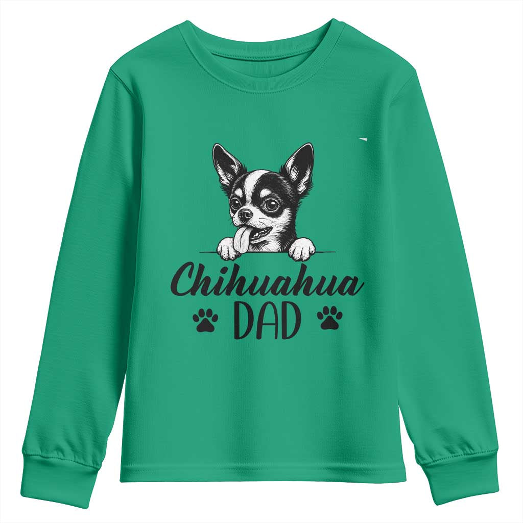 Proud Chihuahua Dad Youth Sweatshirt Dog Lover Gift Idea TS12 Irish Green Print Your Wear