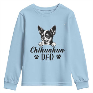 Proud Chihuahua Dad Youth Sweatshirt Dog Lover Gift Idea TS12 Light Blue Print Your Wear