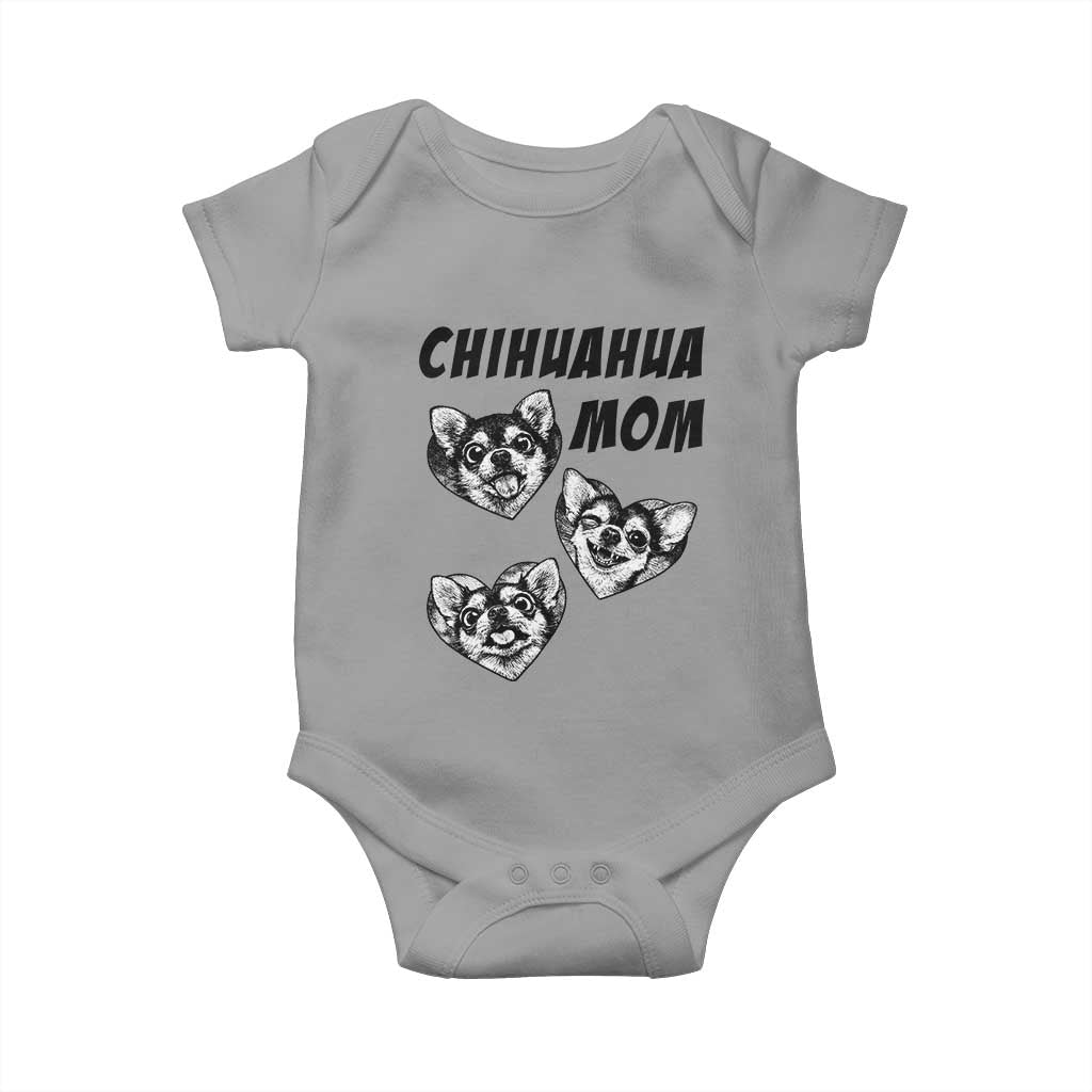 Proud Chihuahua Mom Baby Onesie Ankle Biter Dog Lover TS12 Sport Gray Print Your Wear