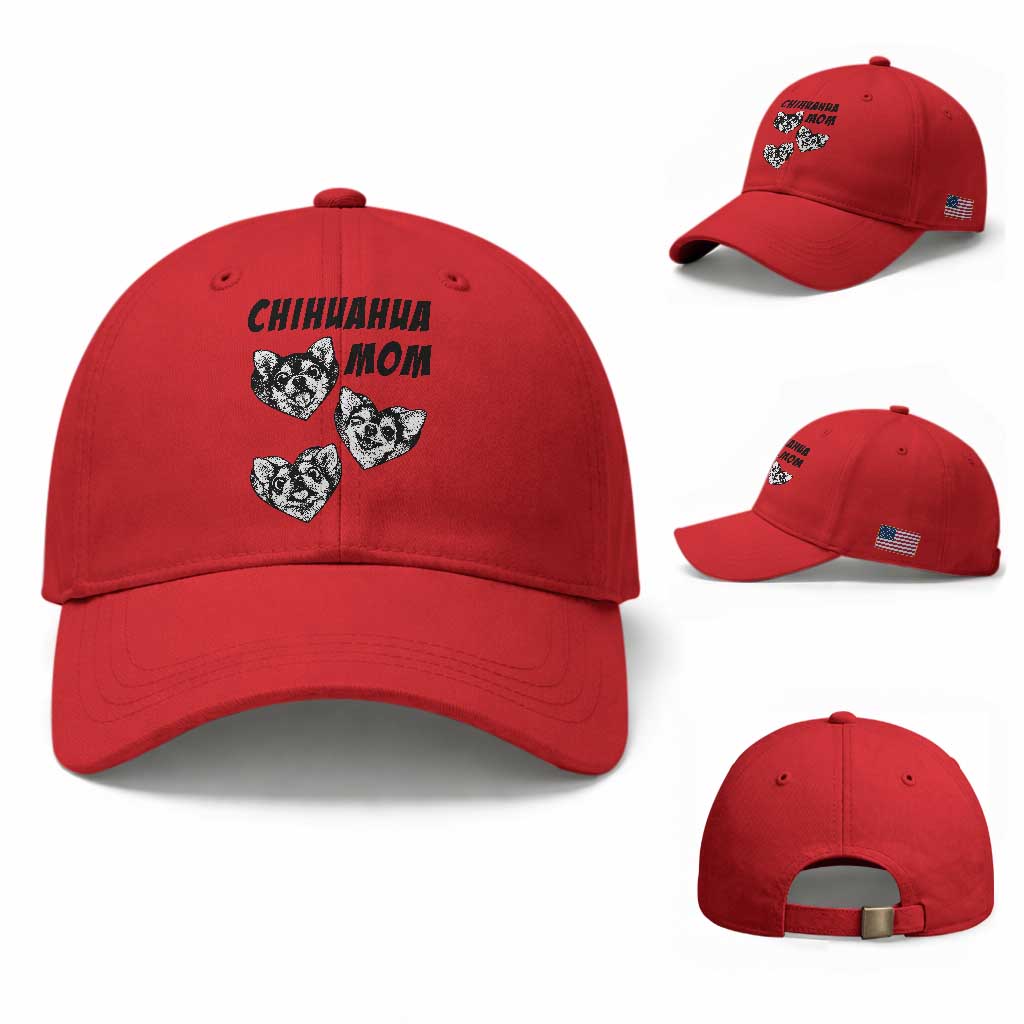 Proud Chihuahua Mom Baseball Cap Ankle Biter Dog Lover TS12 Baseball Cap Universal Fit Red Print Your Wear