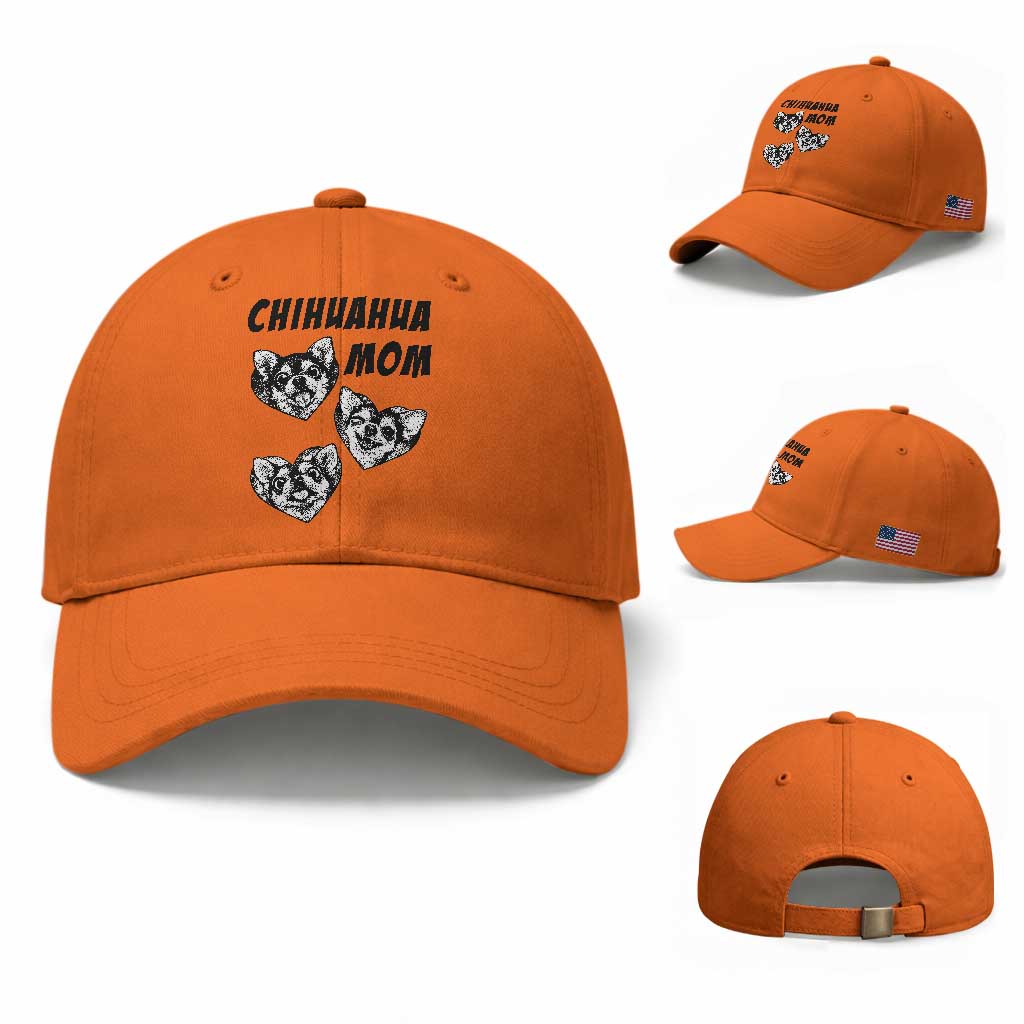 Proud Chihuahua Mom Baseball Cap Ankle Biter Dog Lover TS12 Baseball Cap Universal Fit Orange Print Your Wear