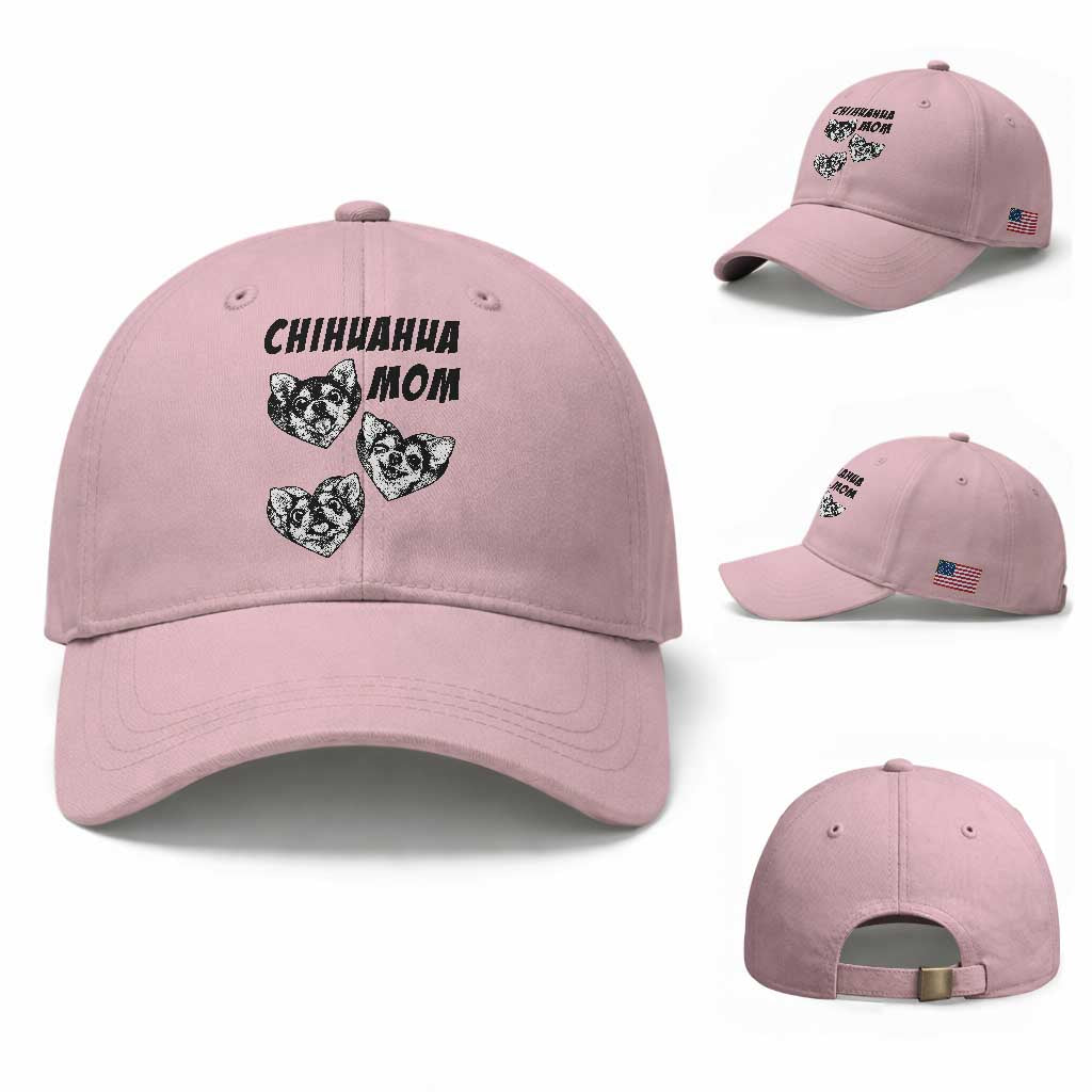 Proud Chihuahua Mom Baseball Cap Ankle Biter Dog Lover TS12 Baseball Cap Universal Fit Light Pink Print Your Wear
