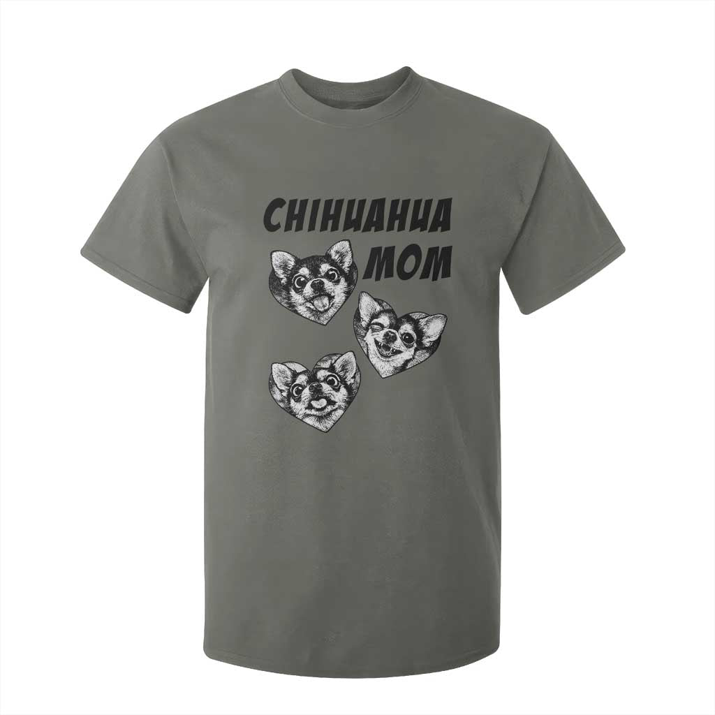 Proud Chihuahua Mom T Shirt For Kid Ankle Biter Dog Lover TS12 Military Green Print Your Wear