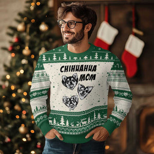 Proud Chihuahua Mom Ugly Christmas Sweater Ankle Biter Dog Lover TS12 Beige Green Print Your Wear