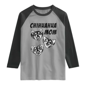 Proud Chihuahua Mom Raglan Shirt Ankle Biter Dog Lover TS12 Sport Gray Black Print Your Wear