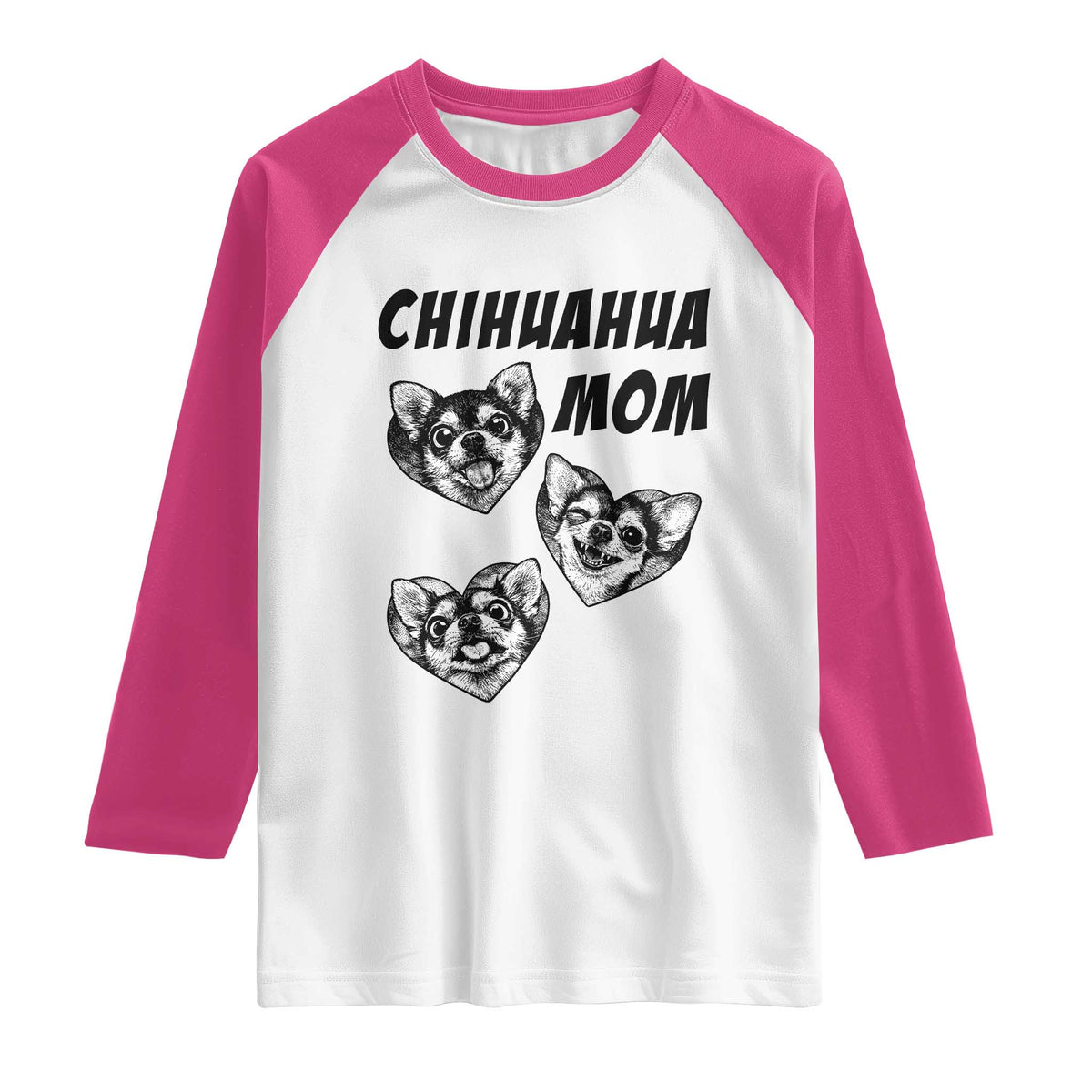 Proud Chihuahua Mom Raglan Shirt Ankle Biter Dog Lover TS12 White Heliconia Print Your Wear