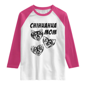 Proud Chihuahua Mom Raglan Shirt Ankle Biter Dog Lover TS12 White Heliconia Print Your Wear