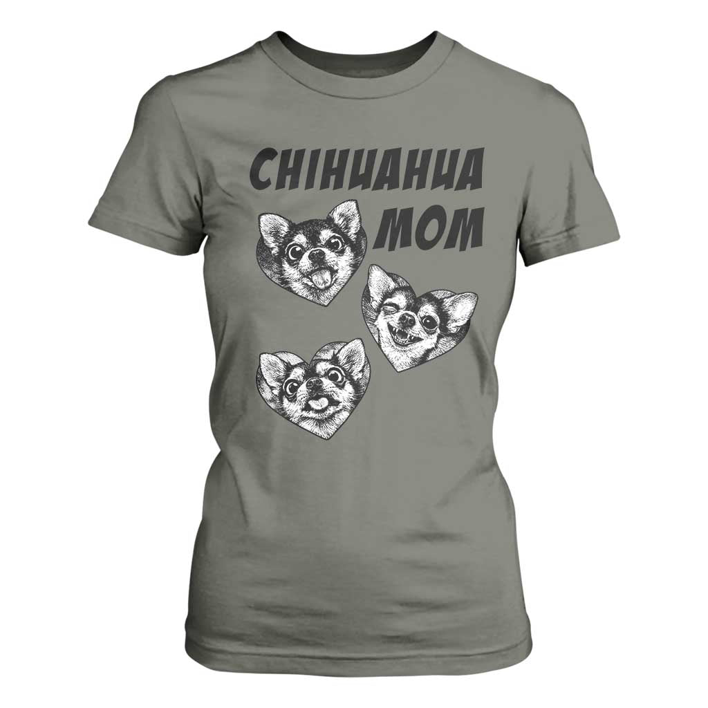 Proud Chihuahua Mom T Shirt For Women Ankle Biter Dog Lover TS12 Military Green Print Your Wear