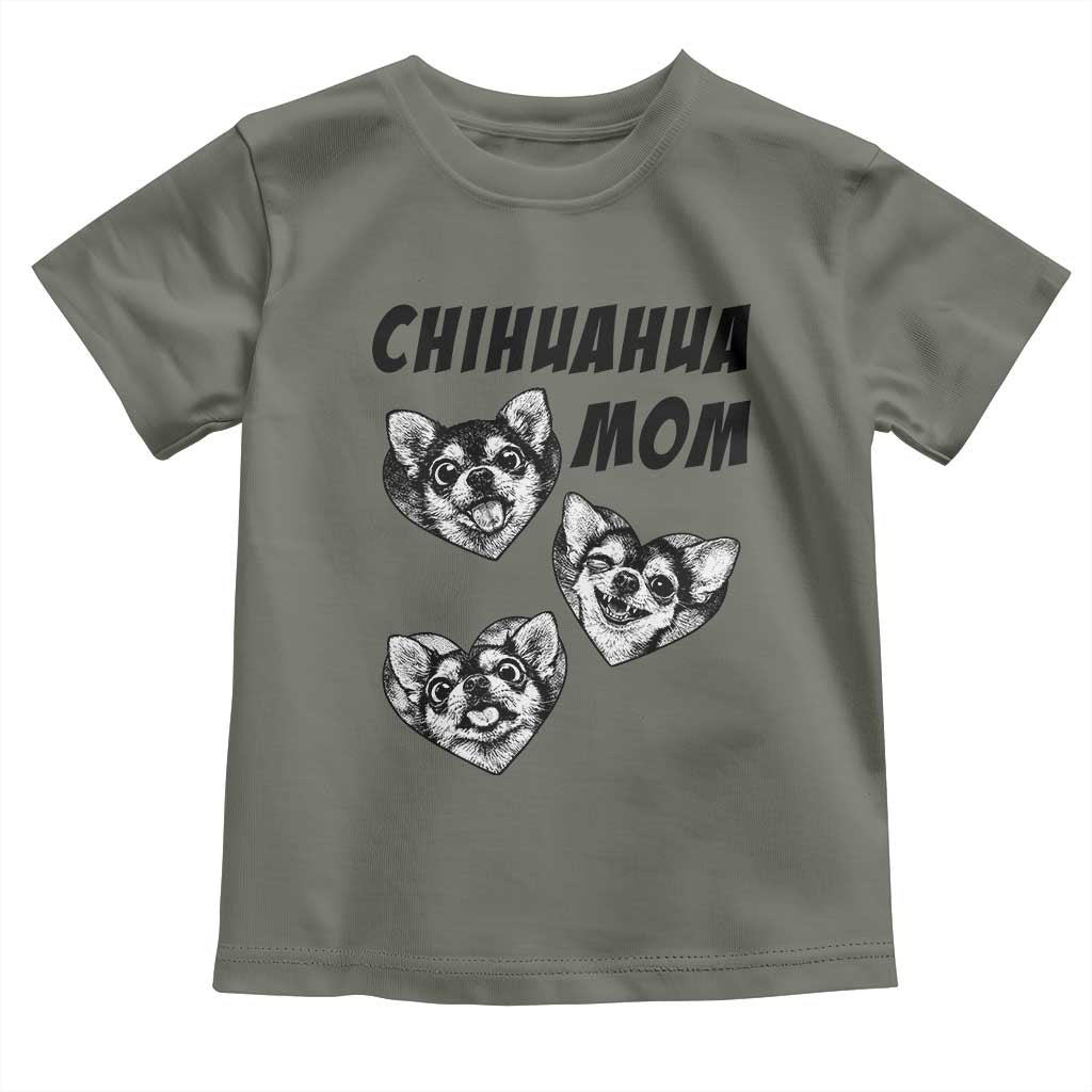 Proud Chihuahua Mom Toddler T Shirt Ankle Biter Dog Lover TS12 Military Green Print Your Wear
