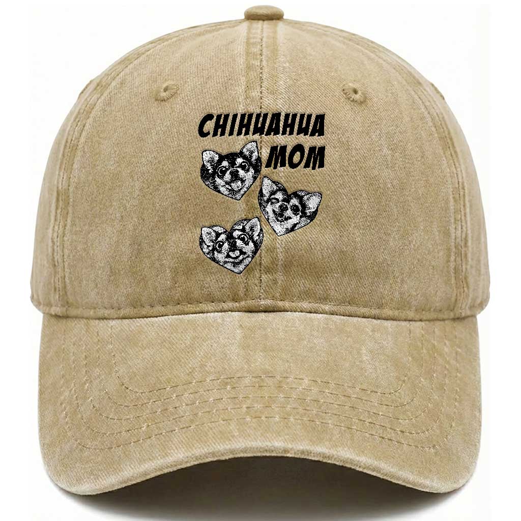 Proud Chihuahua Mom Washed Cotton Baseball Cap Ankle Biter Dog Lover TS12 Print Your Wear