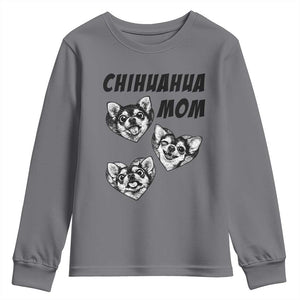 Proud Chihuahua Mom Youth Sweatshirt Ankle Biter Dog Lover TS12 Charcoal Print Your Wear