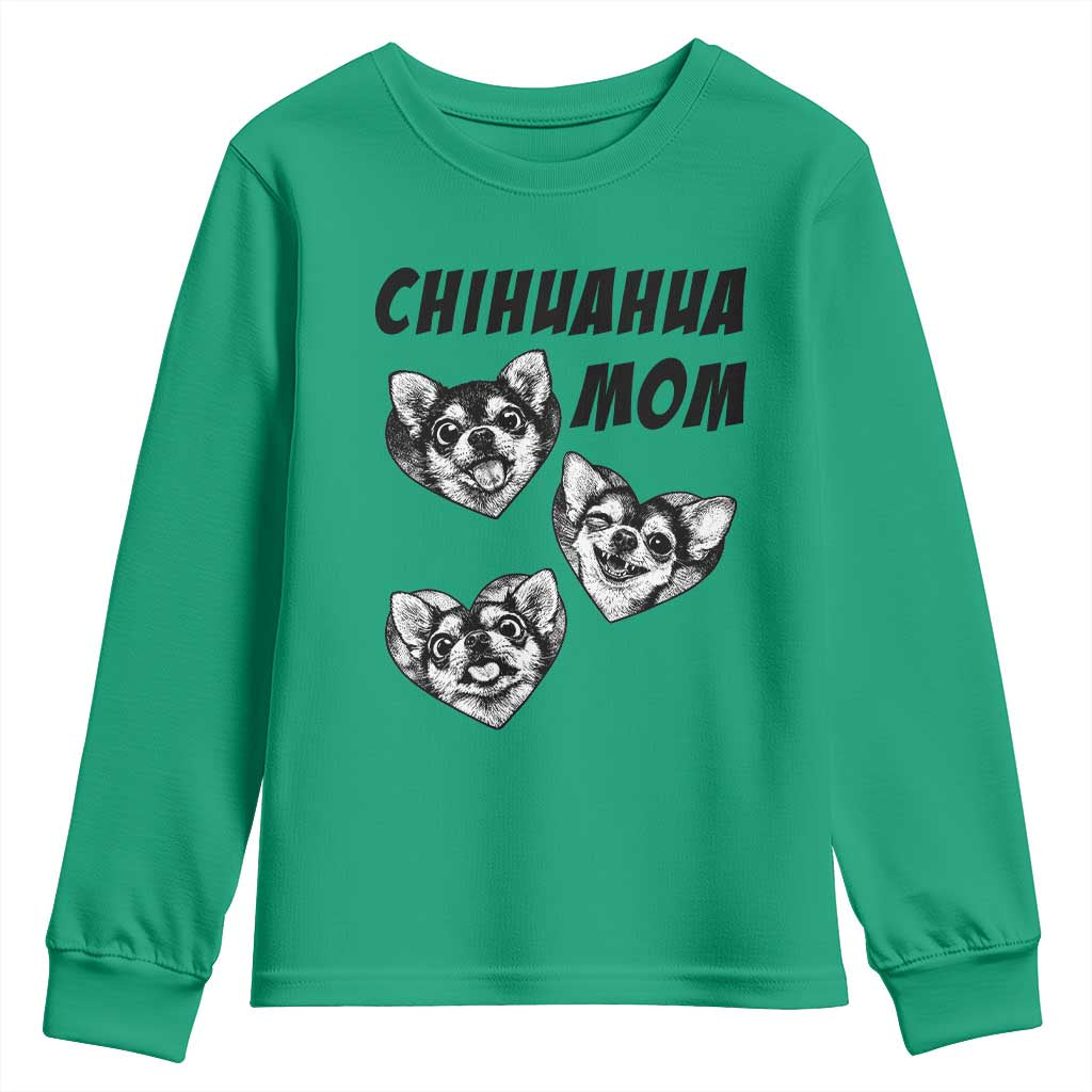 Proud Chihuahua Mom Youth Sweatshirt Ankle Biter Dog Lover TS12 Irish Green Print Your Wear