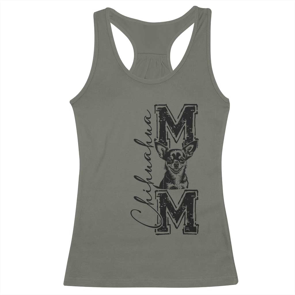 Chihuahua Mom Gift Racerback Tank Top Mothers Day Dog Lover TS12 Military Green Print Your Wear