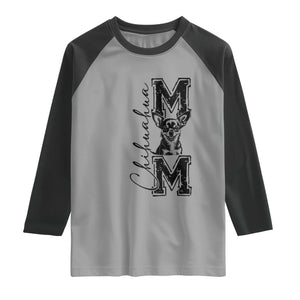 Chihuahua Mom Gift Raglan Shirt Mothers Day Dog Lover TS12 Sport Gray Black Print Your Wear