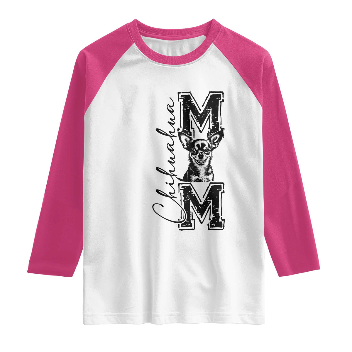 Chihuahua Mom Gift Raglan Shirt Mothers Day Dog Lover TS12 White Heliconia Print Your Wear