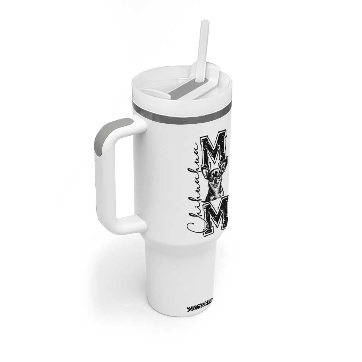 Chihuahua Mom Gift Tumbler With Handle Mothers Day Dog Lover TS12 Print Your Wear