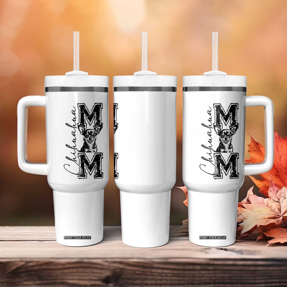 Chihuahua Mom Gift Tumbler With Handle Mothers Day Dog Lover TS12 Print Your Wear