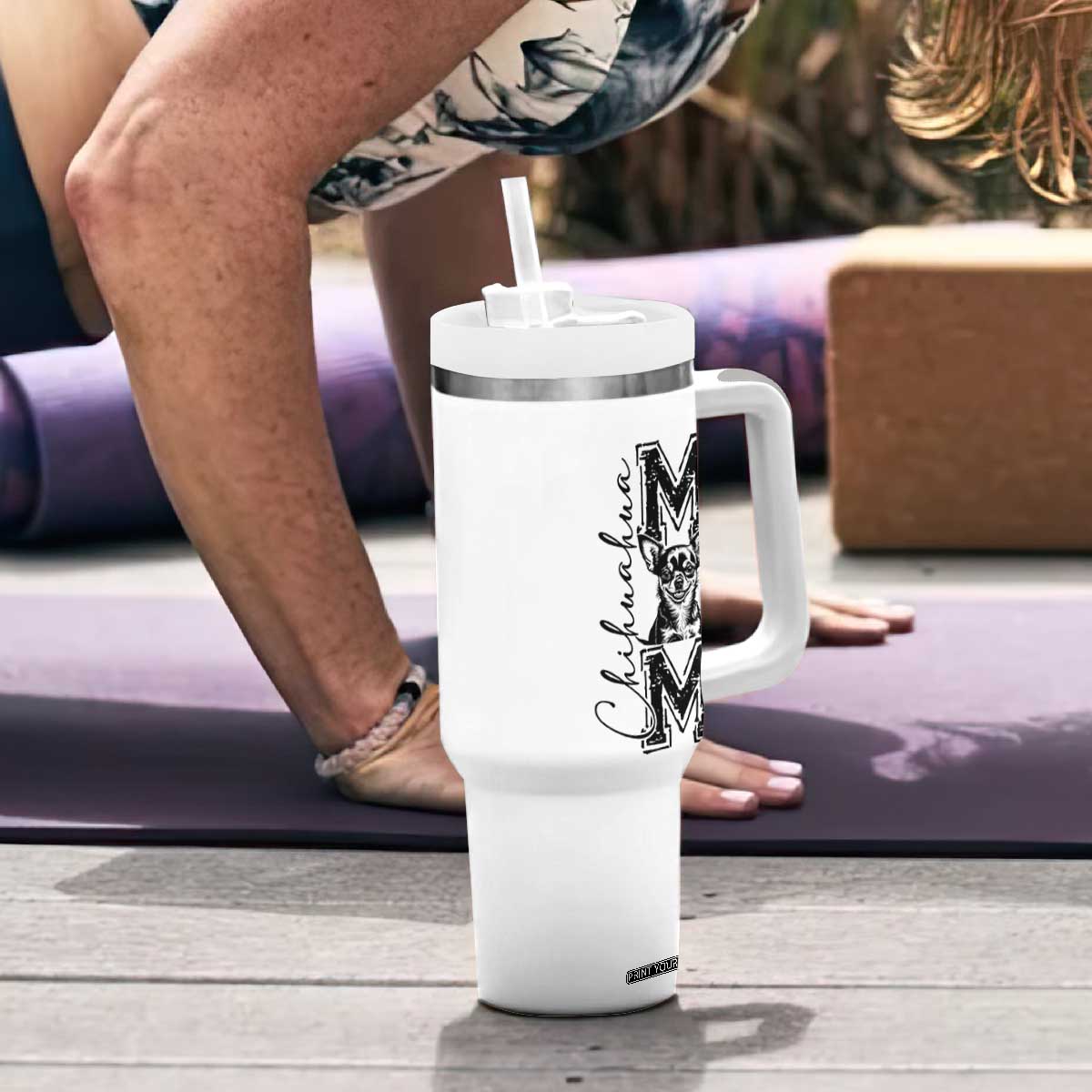 Chihuahua Mom Gift Tumbler With Handle Mothers Day Dog Lover TS12 Print Your Wear
