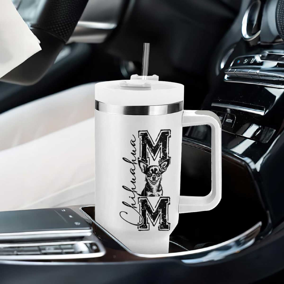 Chihuahua Mom Gift Tumbler With Handle Mothers Day Dog Lover TS12 Print Your Wear