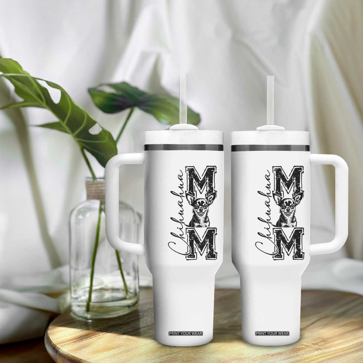 Chihuahua Mom Gift Tumbler With Handle Mothers Day Dog Lover TS12 Print Your Wear