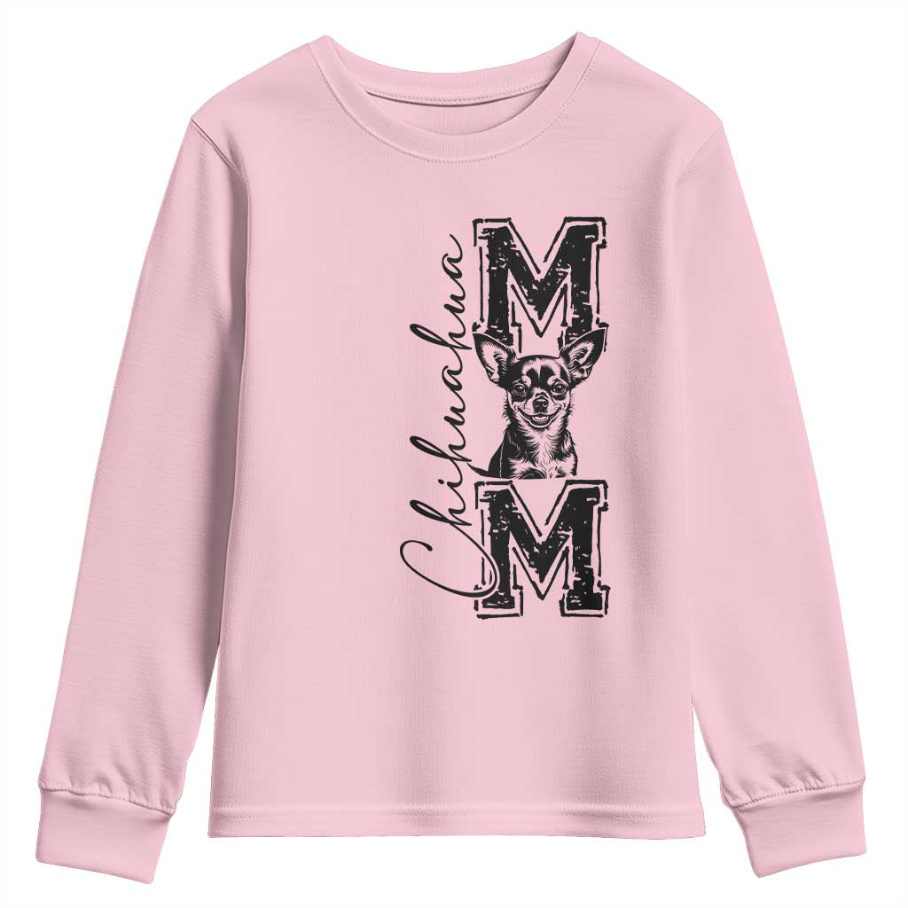 Chihuahua Mom Gift Youth Sweatshirt Mothers Day Dog Lover TS12 Light Pink Print Your Wear