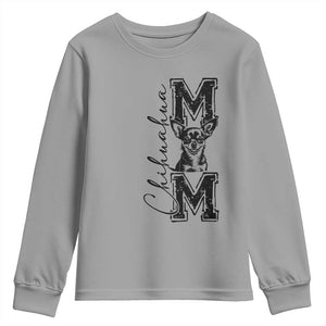 Chihuahua Mom Gift Youth Sweatshirt Mothers Day Dog Lover TS12 Sport Gray Print Your Wear