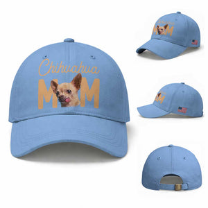 Proud Dog Mom Chihuahua Baseball Cap Mothers Day Lover Gift TS12 Baseball Cap Universal Fit Light Blue Print Your Wear