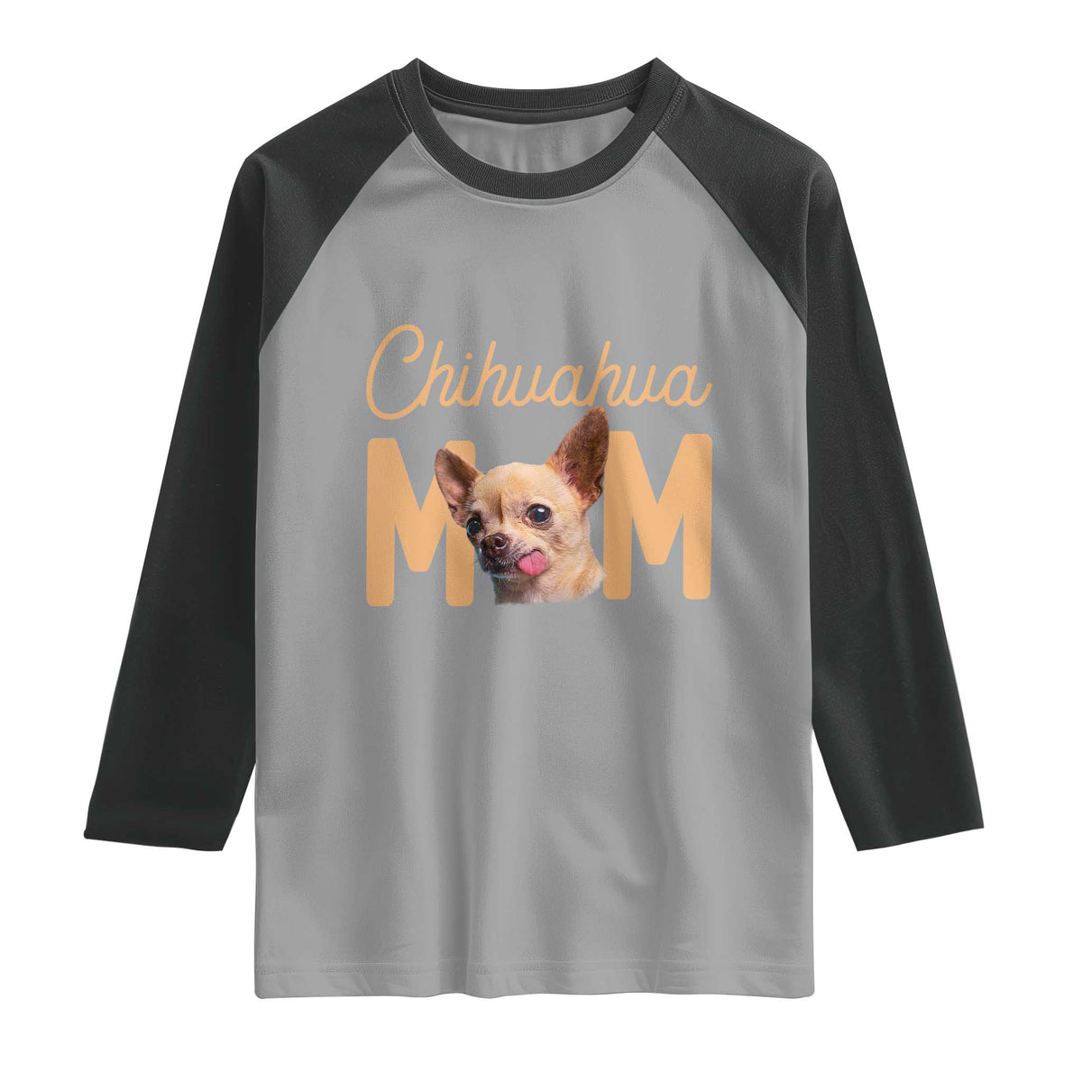 Proud Dog Mom Chihuahua Raglan Shirt Mothers Day Lover Gift TS12 Sport Gray Black Print Your Wear