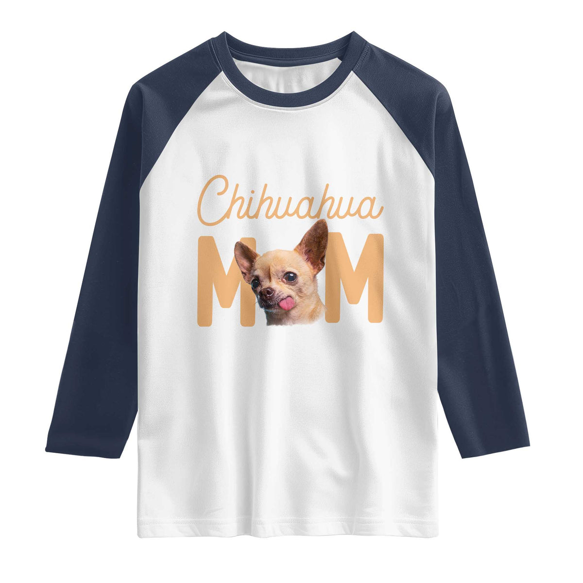 Proud Dog Mom Chihuahua Raglan Shirt Mothers Day Lover Gift TS12 White Navy Print Your Wear