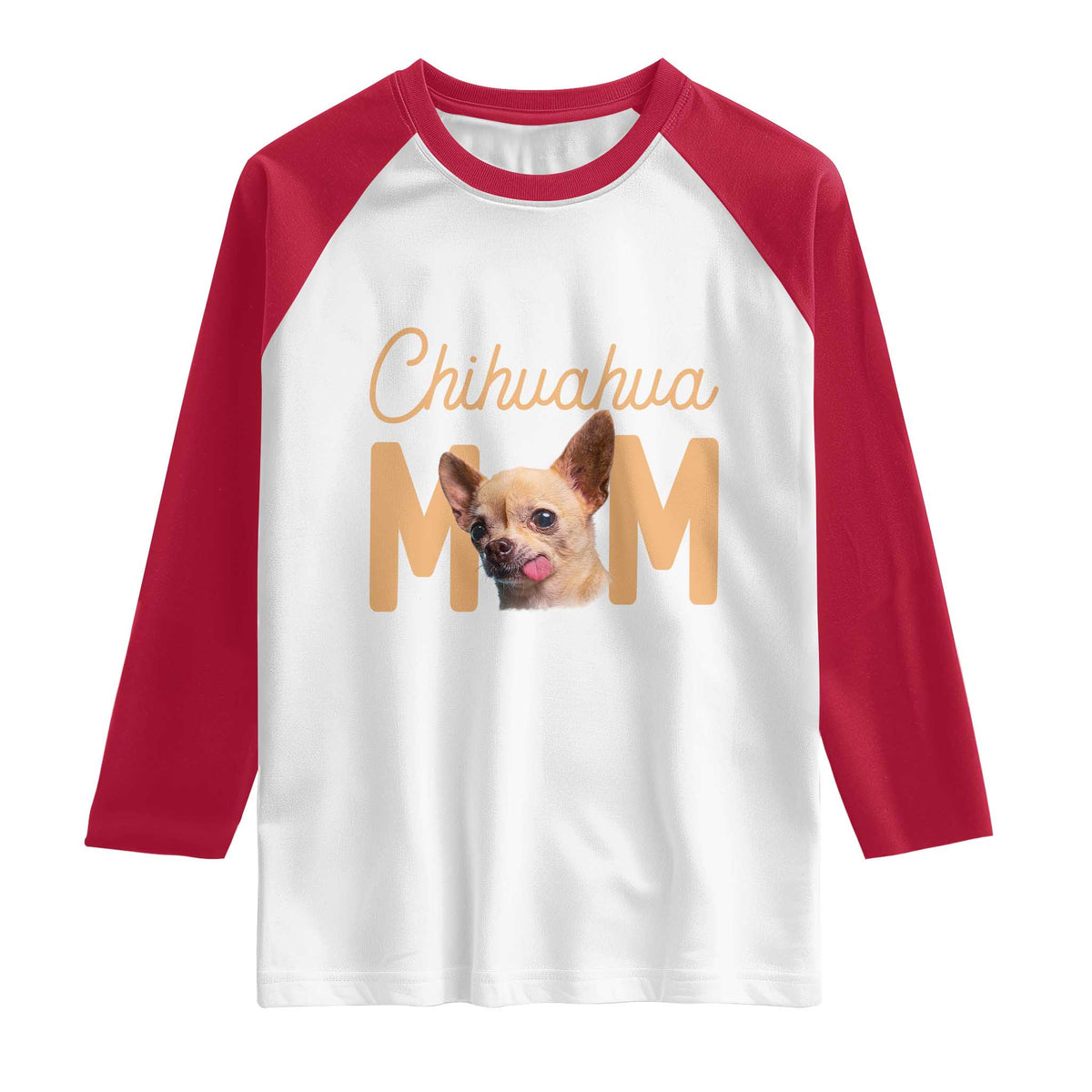 Proud Dog Mom Chihuahua Raglan Shirt Mothers Day Lover Gift TS12 White Red Print Your Wear