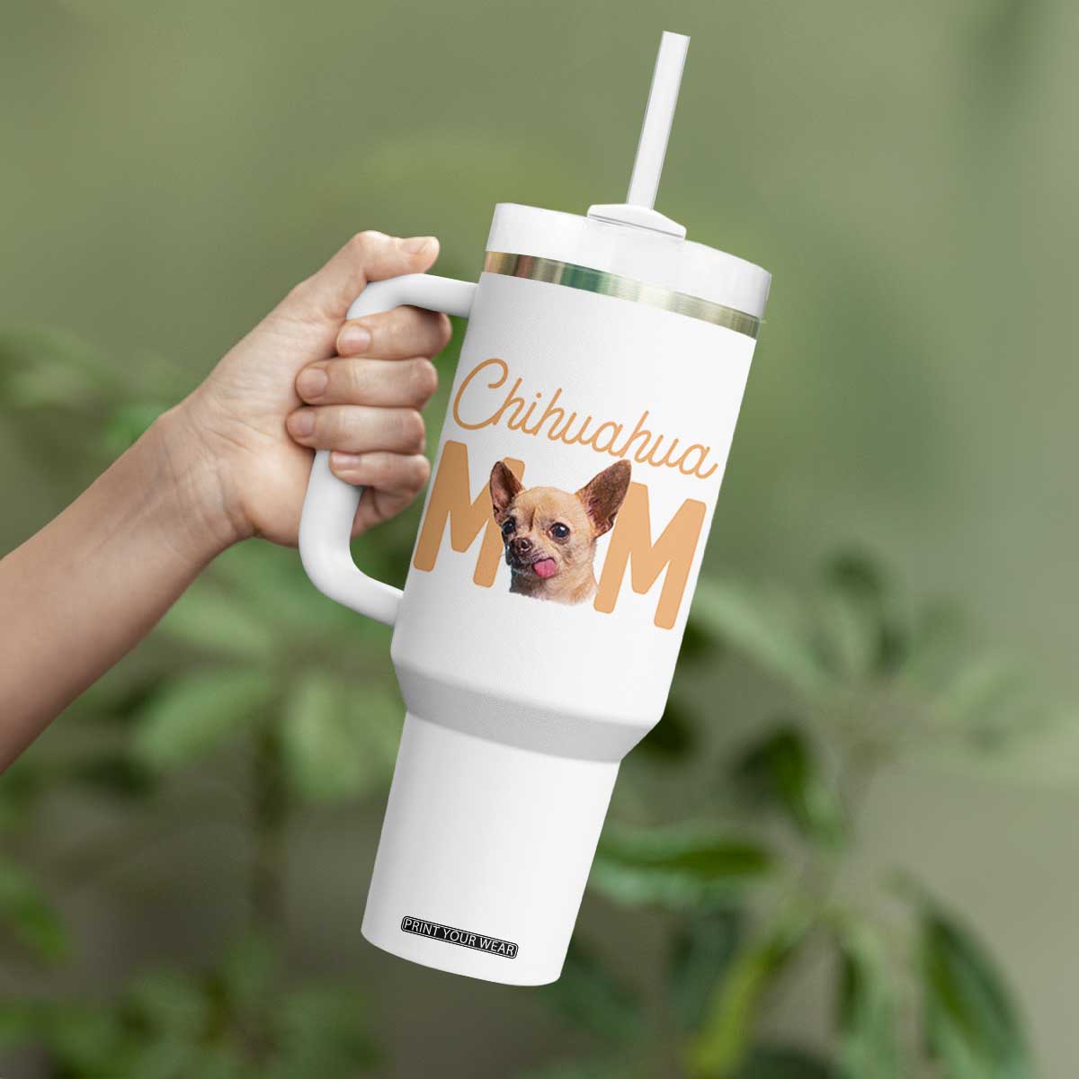 Proud Dog Mom Chihuahua Tumbler With Handle Mothers Day Lover Gift TS12 Print Your Wear