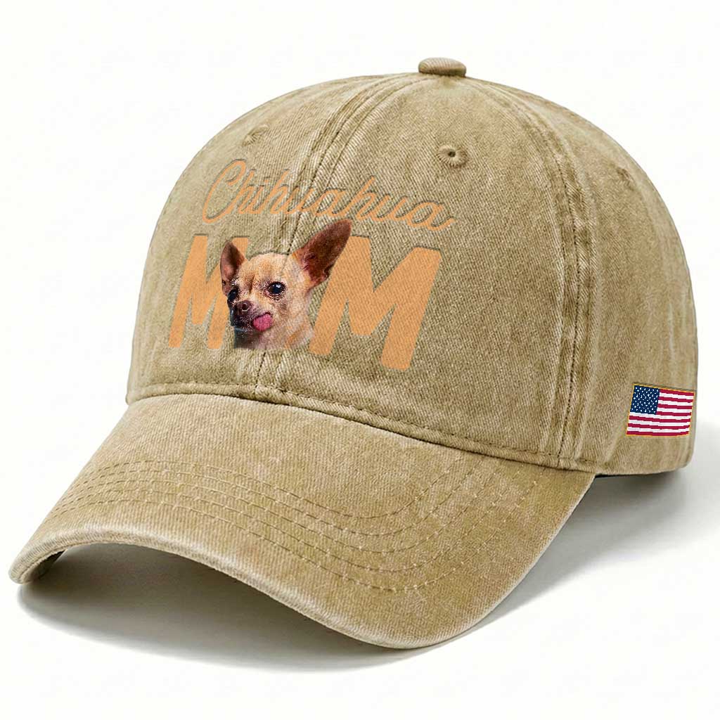 Proud Dog Mom Chihuahua Washed Cotton Baseball Cap Mothers Day Lover Gift TS12 Print Your Wear