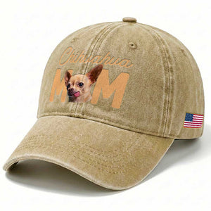 Proud Dog Mom Chihuahua Washed Cotton Baseball Cap Mothers Day Lover Gift TS12 Print Your Wear