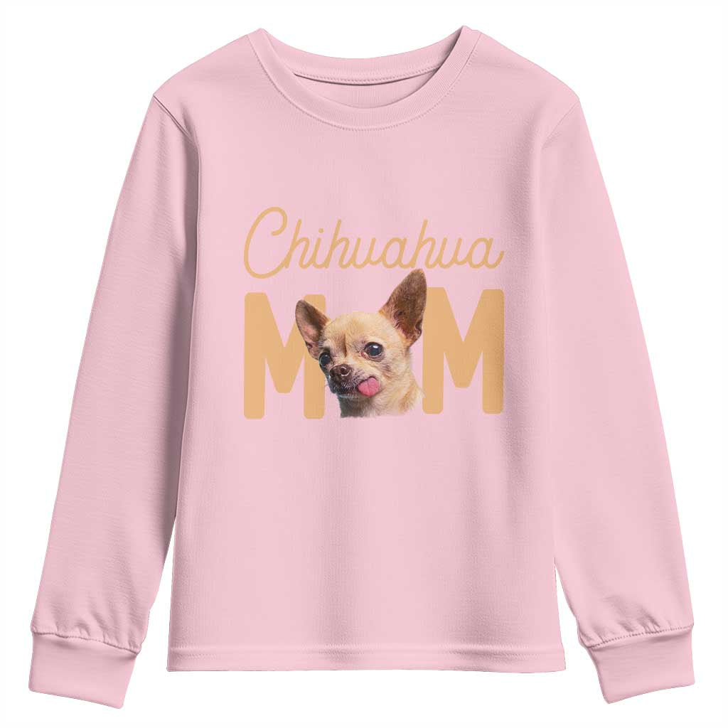 Proud Dog Mom Chihuahua Youth Sweatshirt Mothers Day Lover Gift TS12 Light Pink Print Your Wear