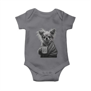 Funny Chihuahua Coffee Lover Baby Onesie Do Not Talk To Me Yet TS12 Charcoal Print Your Wear