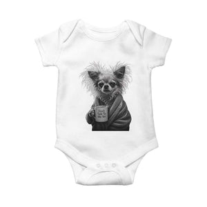 Funny Chihuahua Coffee Lover Baby Onesie Do Not Talk To Me Yet TS12 White Print Your Wear