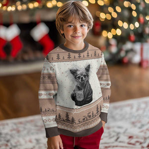 Funny Chihuahua Coffee Lover Ugly Christmas Sweater Do Not Talk To Me Yet TS12 Mocha Mousse Print Your Wear