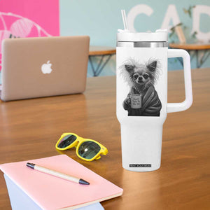 Funny Chihuahua Coffee Lover Tumbler With Handle Do Not Talk To Me Yet TS12 Print Your Wear