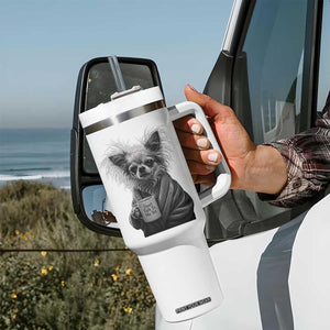 Funny Chihuahua Coffee Lover Tumbler With Handle Do Not Talk To Me Yet TS12 Print Your Wear