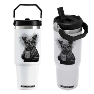 Funny Chihuahua Coffee Lover Flip Straw Tumbler Do Not Talk To Me Yet TS12 One Size: 30 oz White Print Your Wear