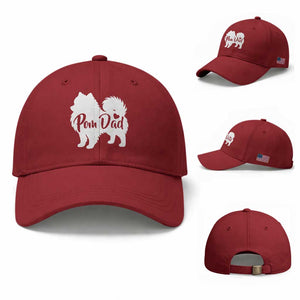 Proud Pomeranian Dad Baseball Cap Small Breed Dog Owner Gift TS12 Baseball Cap Universal Fit Cherry Red Print Your Wear