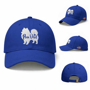 Proud Pomeranian Dad Baseball Cap Small Breed Dog Owner Gift TS12 Baseball Cap Universal Fit Royal Blue Print Your Wear
