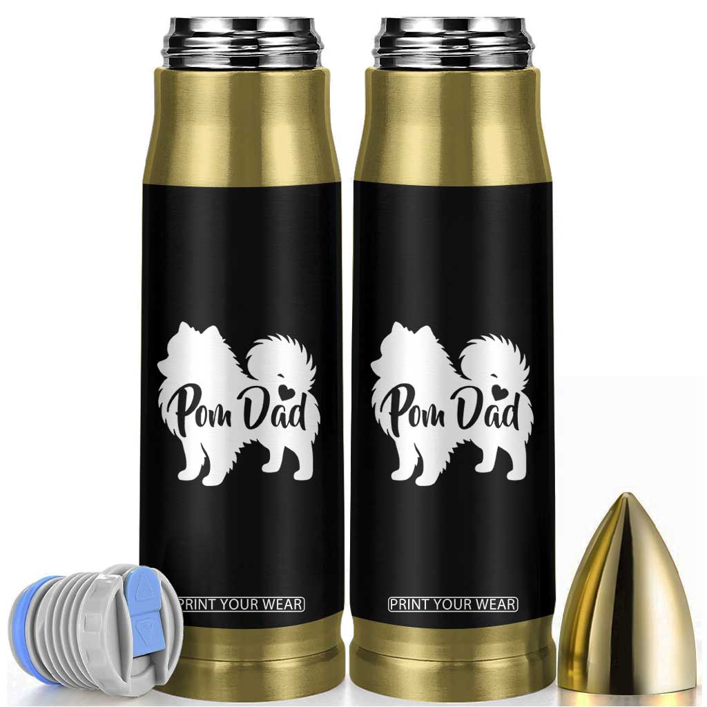 Proud Pomeranian Dad Bullet Tumbler Small Breed Dog Owner Gift TS12 Black Print Your Wear