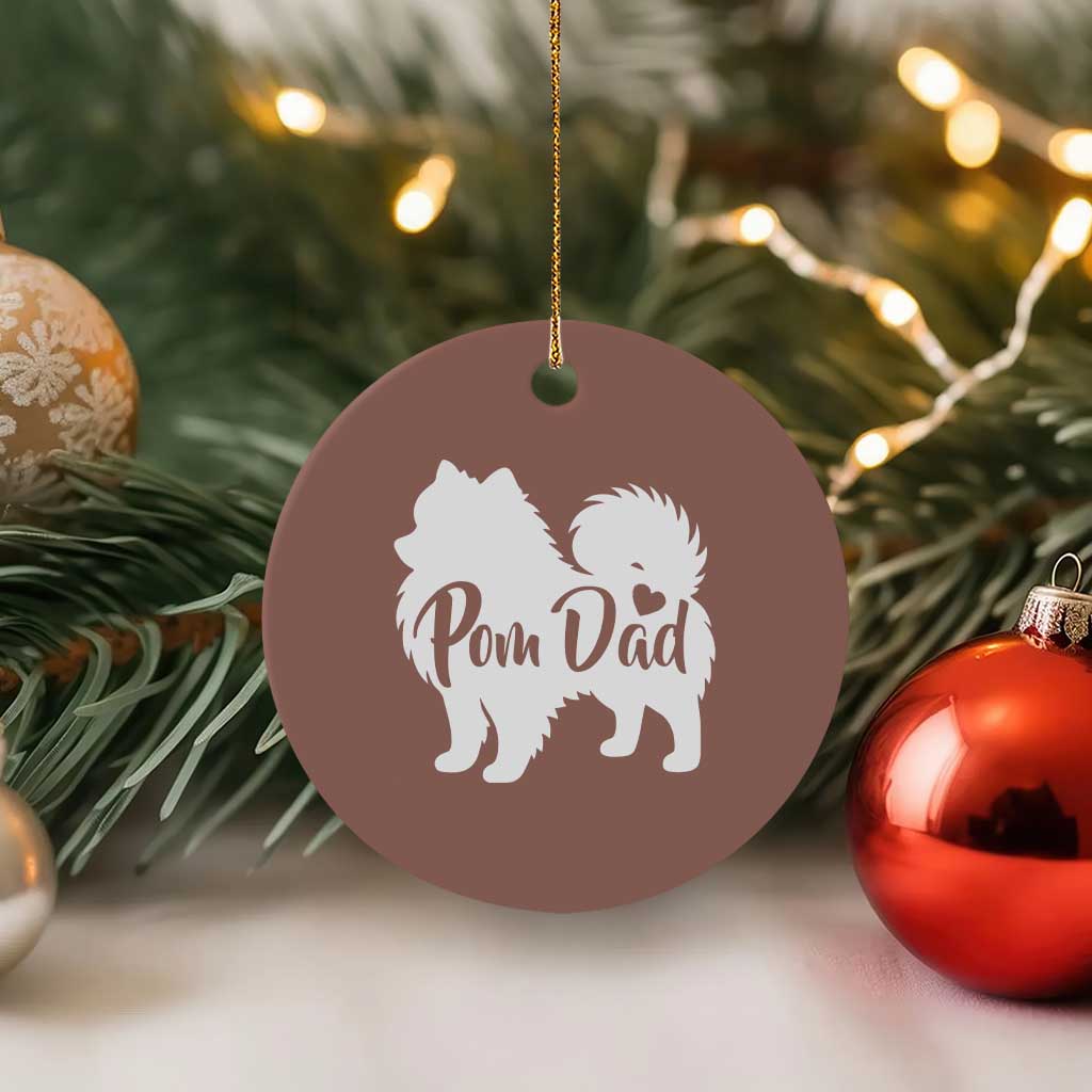 Proud Pomeranian Dad Ceramic Ornament Small Breed Dog Owner Gift TS12 1pc Mocha Print Your Wear