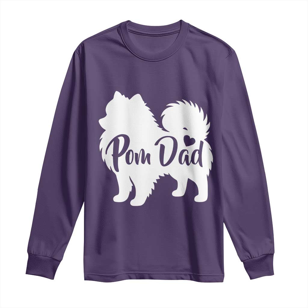 Proud Pomeranian Dad Long Sleeve Shirt Small Breed Dog Owner Gift TS12 Purple Print Your Wear