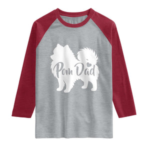 Proud Pomeranian Dad Raglan Shirt Small Breed Dog Owner Gift TS12 Heather Gray Heather Red Print Your Wear